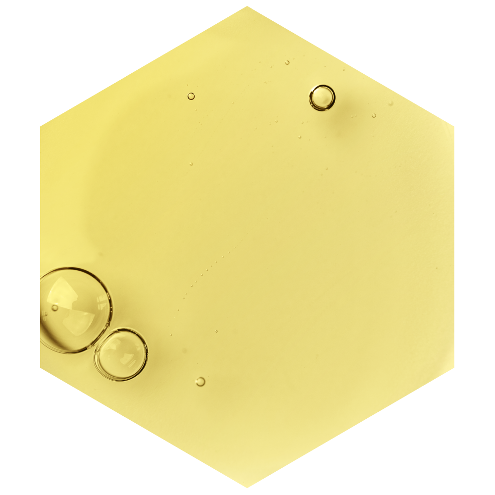 Hexagonal yellow metal bracket with circular protrusions on a white background